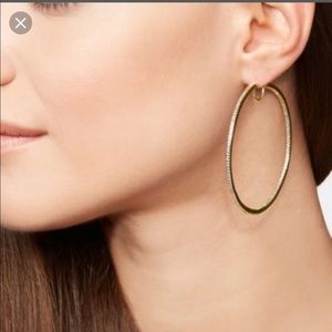 Luxe uptown pave hoop earrings